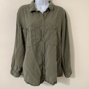 Social Standard by Sanctuary Tencel Gorpcore Military Grunge Button Up Shirt XL